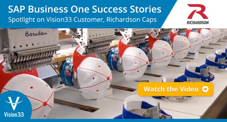 Richardson Caps customer success story - production order management