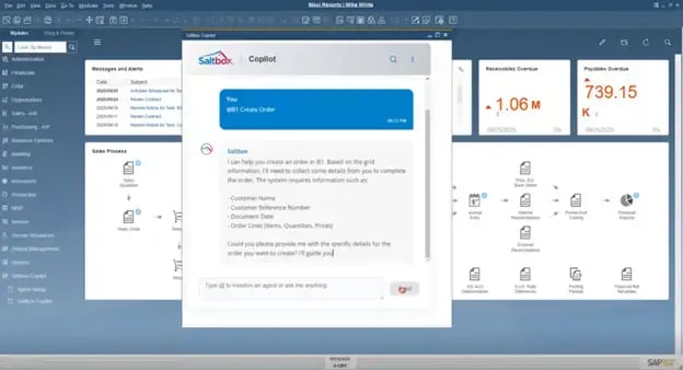 SAP Business One with Saltbox copilot screenshot