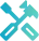 Turquoise icon of tools representing security